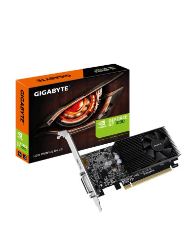 Graphics Card, GIGABYTE, NVIDIA GeForce GT 1030, 2 GB, GDDR4, 64 bit, PCIE 3.0 16x, Memory 2100 MHz, GPU 1177 MHz, Single Slot 