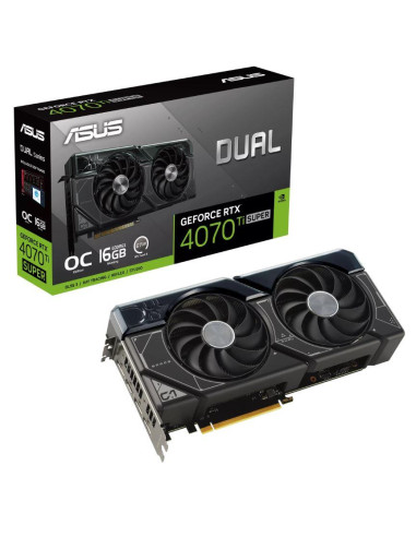 Graphics Card, ASUS, NVIDIA GeForce RTX 4070 Ti SUPER, 16 GB, GDDR6X, 256 bit, PCIE 4.0 16x, Dual Slot Fansink, 1xHDMI, 3xDispl