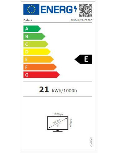 LCD Monitor, DAHUA, LM27-E230C, 27", Gaming/Curved, Panel VA, 1920x1080, 16:9, 165Hz, 1 ms, Tilt, DHI-LM27-E230C
