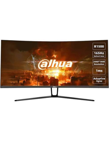 LCD Monitor, DAHUA, DHI-LM34-E330C, 34", Gaming/Curved/21 : 9, Panel VA, 3440x1440, 21:9, 165Hz, 1 ms, Tilt, Colour Black, LM34