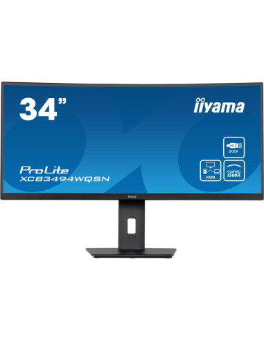 LCD Monitor, IIYAMA, XCB3494WQSN-B5, 34", Curved/21 : 9, Panel VA, 3440x1440, 21:9, Matte, 0.4 ms, Speakers, Swivel, Height adj