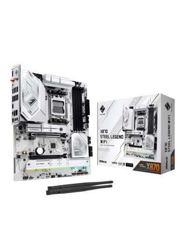 Mainboard, ASROCK, AMD X870, SAM5, ATX, Memory DDR5, Memory slots 4, 1xPCI-Express 4.0 16x, 1xPCI-Express 5.0 16x, 4xM.2, 1xHDM