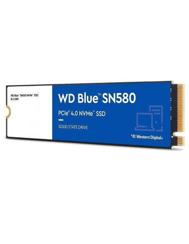 SSD, WESTERN DIGITAL, Blue SN580, 1TB, M.2, PCIe Gen4, NVMe, TLC, Write speed 4150 MBytes/sec, Read speed 4150 MBytes/sec, 2.38