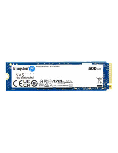 SSD, KINGSTON, NV3, 500GB, M.2, PCIE, NVMe, 3D NAND, Write speed 3000 MBytes/sec, Read speed 5000 MBytes/sec, TBW 160 TB, MTBF 