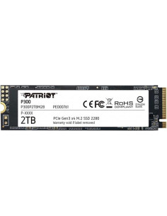 SSD, PATRIOT, P300, 2TB, M.2, PCIE, NVMe, QLC, Write speed 1650 MBytes/sec, Read speed 2100 MBytes/sec, 3.8mm, TBW 960 TB, P300