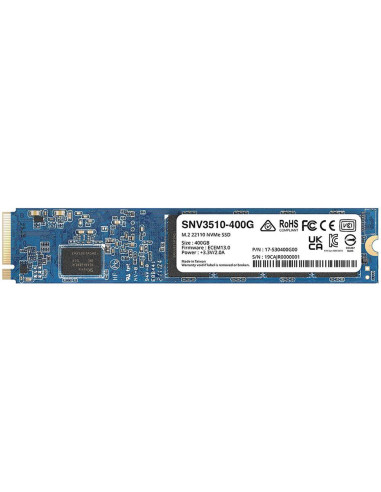 SSD, SYNOLOGY, 400GB, M.2, PCIE, NVMe, Write speed 750 MBytes/sec, Read speed 3000 MBytes/sec, TBW 491 TB, MTBF 1800000 hours, 