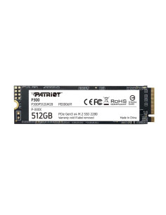 SSD, PATRIOT, P300, 512GB, M.2, PCIE, NVMe, 3D NAND, Write speed 1200 MBytes/sec, Read speed 1700 MBytes/sec, 3.8mm, TBW 240 TB