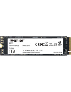 SSD, PATRIOT, P300, 1TB, M.2, PCIE, NVMe, 3D NAND, Write speed 1650 MBytes/sec, Read speed 2100 MBytes/sec, 3.8mm, TBW 480 TB, 