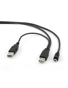 CABLE USB2 DUAL AM-MINI 0.9M/BLACK CCP-USB22-AM5P-3 GEMBIRD