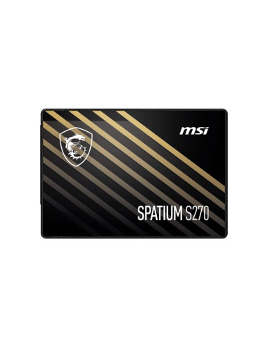 SSD, MSI, SPATIUM S270, 240GB, SATA, 3D NAND, Write speed 400 MBytes/sec, Read speed 500 MBytes/sec, 2,5", TBW 250 TB, MTBF 200