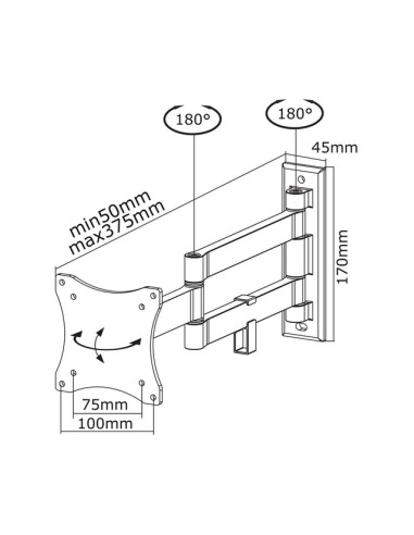 TV SET ACC WALL MOUNT 10-24"/FPMA-W830BLACK NEOMOUNTS