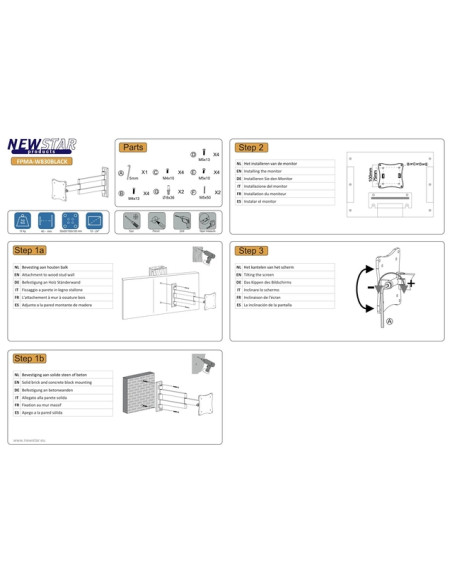 TV SET ACC WALL MOUNT 10-24"/FPMA-W830BLACK NEOMOUNTS TV SET ACC WALL MOUNT 10-24"/FPMA-W830BLACK NEOMOUNTS