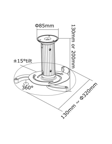 PROJECTOR ACC CEILING MOUNT/BEAMER-C80WHITE NEOMOUNTS