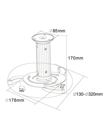 PROJECTOR ACC CEILING MOUNT/15KG BEAMER-C80 NEOMOUNTS
