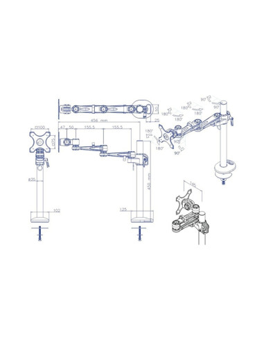 TV SET ACC DESK MOUNT SILVER/10-26" FPMA-D935G NEOMOUNTS