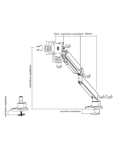 MONITOR ACC DESK MOUNT 10-49"/NM-D775BLACKPLUS NEOMOUNTS