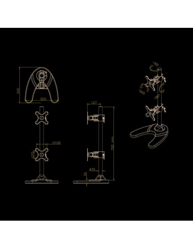 TV SET ACC DESK MOUNT BLACK/10-24" FPMA-D700DDV NEOMOUNTS