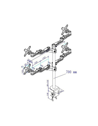 TV SET ACC DESK MOUNT SILVER/10-26" FPMA-D935D4 NEOMOUNTS