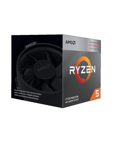 CPU, AMD, Ryzen 5, 3400G, 3700 MHz, Cores 4, 4MB, Socket SAM4, 65 Watts, GPU Radeon RX Vega 11, BOX, YD3400C5FHBOX