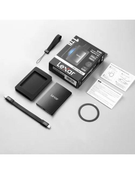 External SSD, LEXAR, SL500, 4TB, USB 3.2, Write speed 1800 MBytes/sec, Read speed 2000 MBytes/sec, LSL500M004T-RNBNG