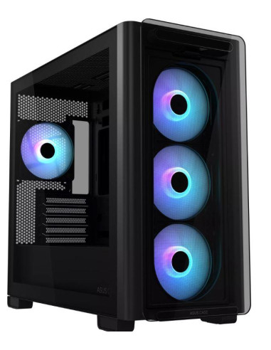 Case, ASUS, A23 PLUS, MidiTower, Case product features Transparent panel, MicroATX, MiniITX, Colour Black, A23PLUSTG/ARGBBLACK