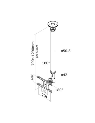 TV SET ACC CEILING MOUNT 10-26/FPMA-C100WHITE NEOMOUNTS