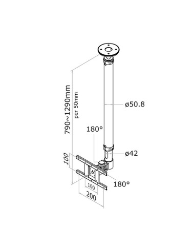 TV SET ACC CEILING MOUNT 10-26/FPMA-C100WHITE NEOMOUNTS