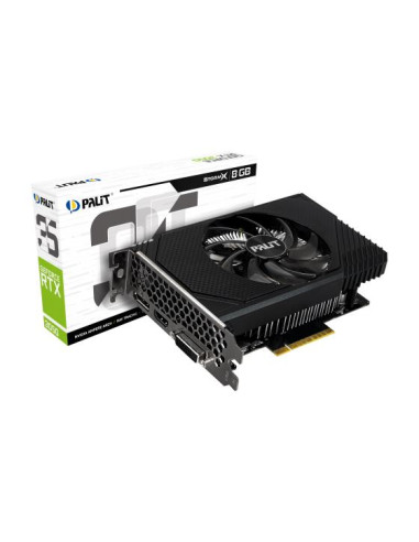 Graphics Card, PALIT, NVIDIA GeForce RTX 3050, 8 GB, GDDR6, 128 bit, PCIE 4.0 16x, GPU 1552 MHz, Dual Slot Fansink, 1xDVI-D, 1x