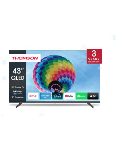 TV Set, THOMSON, 43", 4K/Smart, QLED, 3840x2160, Wireless LAN, Bluetooth, Google TV, Black, 43QG4S14