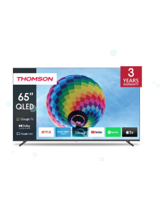 TV Set, THOMSON, 65", 4K/Smart, QLED, 3840x2160, Wireless LAN, Bluetooth, Google TV, Dark Grey, 65QG4S14