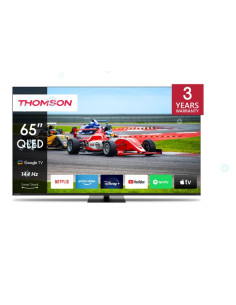 TV Set, THOMSON, 65", 4K/Smart, QLED, 3840x2160, Wireless LAN, Bluetooth, Google TV, Black, 65QG7C14