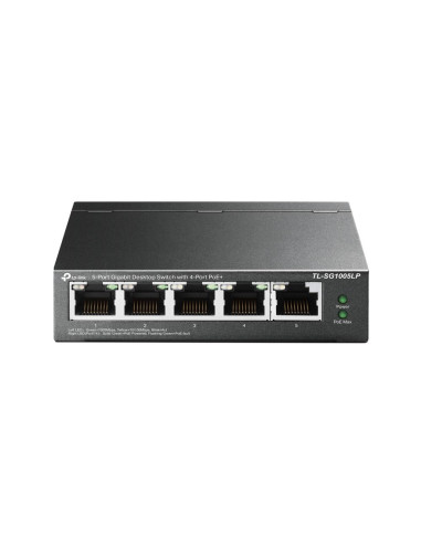 Switch, TP-LINK, Desktop/pedestal, 5x10Base-T / 100Base-TX / 1000Base-T, PoE ports 1, TL-SG1005LP