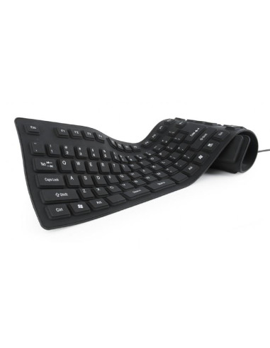 KEYBOARD FLEXIBLE USB ENG/BLACK KB-109F-B GEMBIRD