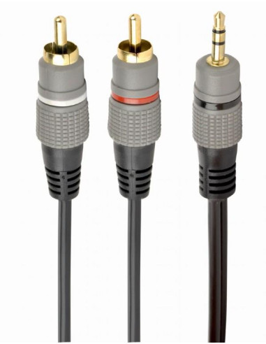 CABLE AUDIO 3.5MM TO 2RCA 2.5M/GOLD CCA-352-2.5M GEMBIRD