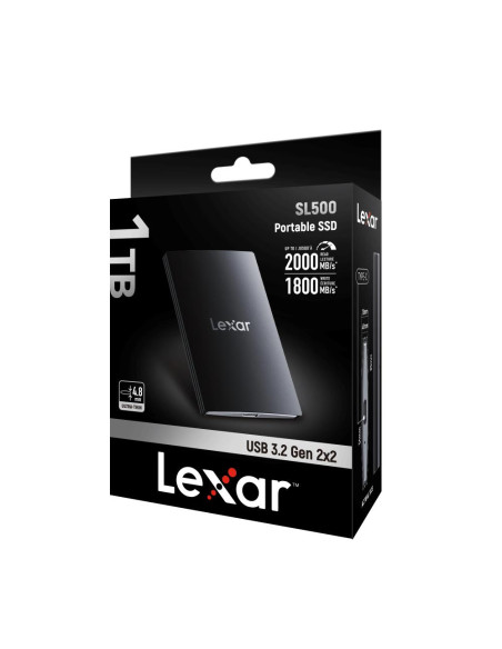 External SSD, LEXAR, SL500, 4TB, USB 3.2, Write speed 1800 MBytes/sec, Read speed 2000 MBytes/sec, LSL500X004T-RNBNG External SSD, LEXAR, SL500, 4TB, USB 3.2, Write speed 1800 MBytes/sec, Read speed 2000 MBytes/sec, LSL500X004T-RNBNG