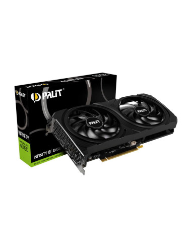 Graphics Card, PALIT, NVIDIA GeForce RTX 4060, 8 GB, GDDR6, 128 bit, PCIE 4.0 16x, GPU 1830 MHz, Dual Slot Fansink, 1xHDMI, 3xD