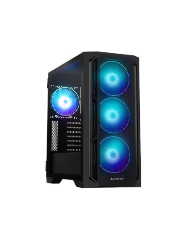 Case, CHIEFTEC, APEX LUMO, Tower, ATX, EATX, MicroATX, MiniITX, Colour Black, GA-01B-L-OP