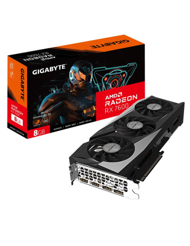 Graphics Card, GIGABYTE, AMD Radeon RX 7600, 8 GB, GDDR6, 128 bit, PCIE 4.0 16x, 2xHDMI, 2xDisplayPort, GV-R76GAMINGOC-8GD1.1