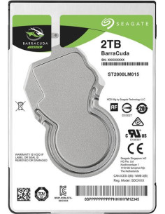 HDD, SEAGATE, Barracuda, 2TB, SATA 3.0, 128 MB, 5400 rpm, 2,5", Thickness 7mm, ST2000LM015