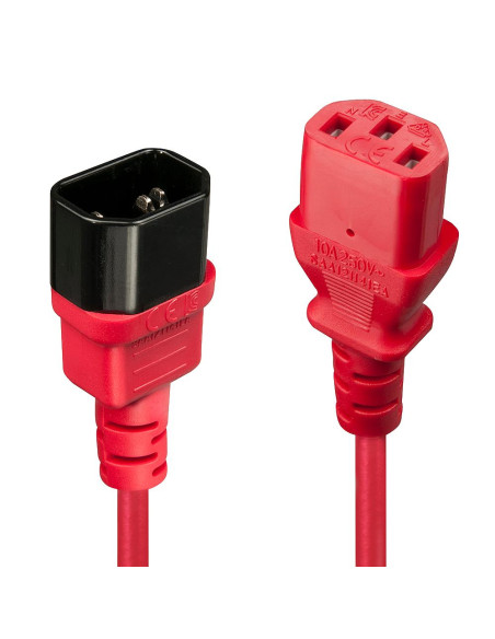 CABLE POWER IEC EXTENSION 0.5M/RED 30476 LINDY CABLE POWER IEC EXTENSION 0.5M/RED 30476 LINDY