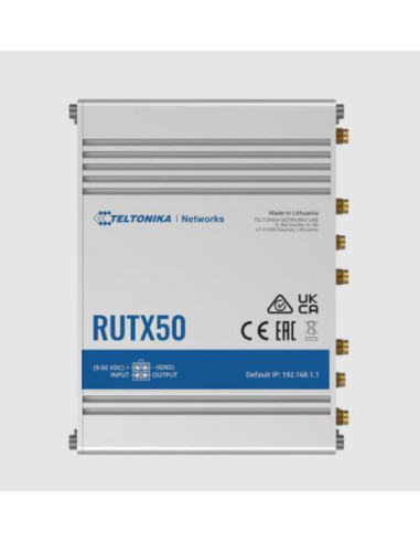 Wireless Router, TELTONIKA, IEEE 802.3, IEEE 802.3az, IEEE 802.3u, USB 2.0, RUTX50