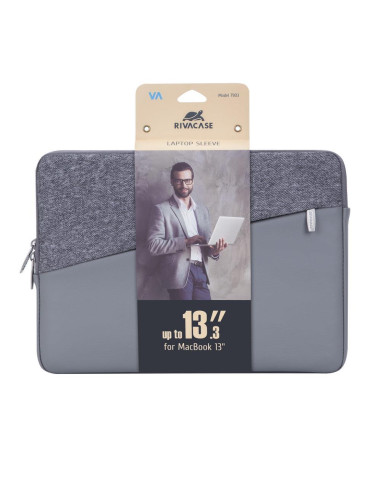NB SLEEVE EGMONT 13.3"/7903 GREY RIVACASE