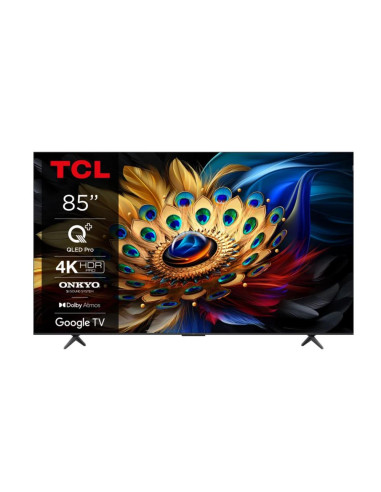 TV Set, TCL, 85", 4K/Smart, QLED, 3840x2160, 2 GB, Wireless LAN, Bluetooth, Google TV, 85C655