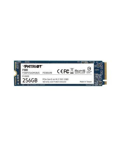 SSD, PATRIOT, P300, 256GB, M.2, PCIE, NVMe, 3D NAND, Write speed 1100 MBytes/sec, Read speed 1700 MBytes/sec, 3.8mm, TBW 120 TB