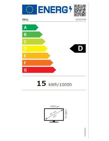 LCD Monitor, DELL, U2424HE, 23.8", Panel IPS, 1920x1080, 16:9, 120Hz, Matte, 8 ms, Swivel, Pivot, Height adjustable, Tilt, 210-