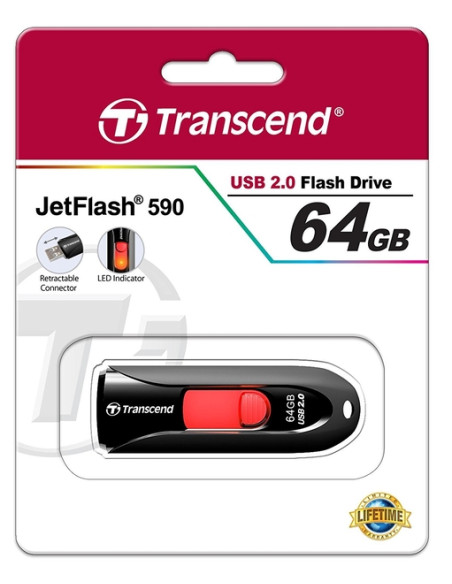 MEMORY DRIVE FLASH USB2 64GB/590 TS64GJF590K TRANSCEND