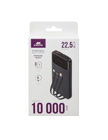 POWER BANK USB 10000MAH/VA2211 BLACK RIVACASE
