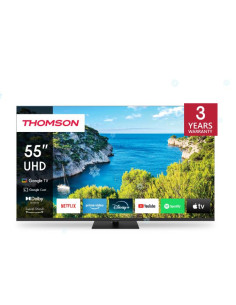TV Set, THOMSON, 55", 4K/Smart, 3840x2160, Wireless LAN, Bluetooth, Google TV, Black, 55UG5C14