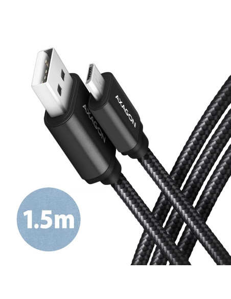 CABLE USB2.0 TO MICRO-USB 1.5M/HQ BLK BUMM-AM15AB AXAGON CABLE USB2.0 TO MICRO-USB 1.5M/HQ BLK BUMM-AM15AB AXAGON