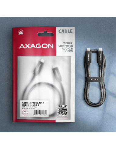 CABLE USB-C TO USB-C 1M 100W/8K BLACK BUCM432-CM10AB AXAGON